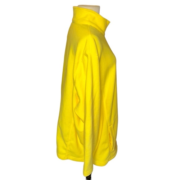 New Lands' End Women's Full-Zip Mid-Weight yellow Fleece Jacket 24W 26W 3X - Picture 2 of 5